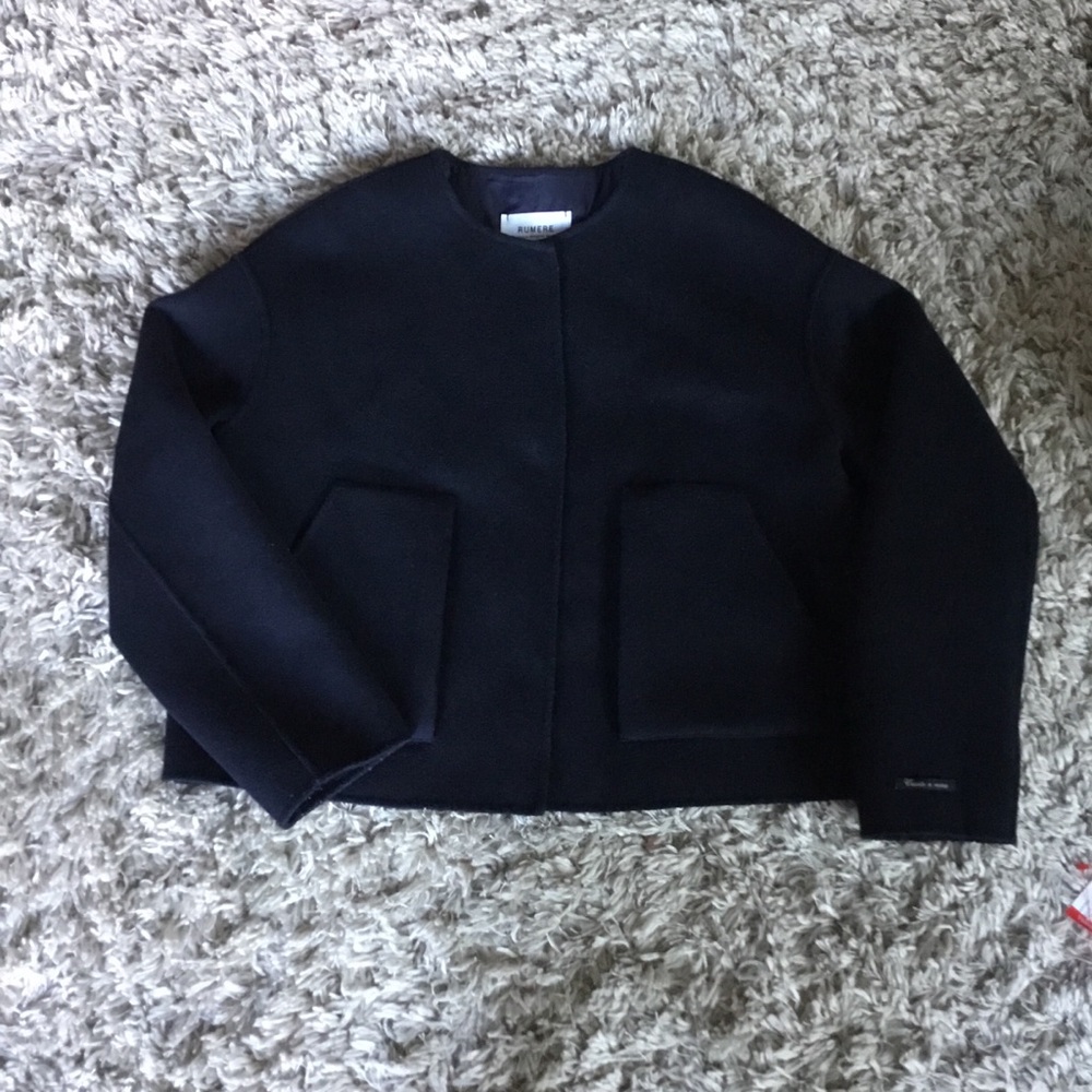 Rumere size 38 Black Wool Jacket